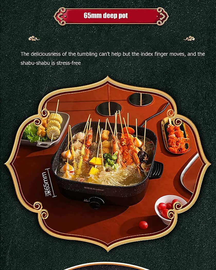 Multi Function 5L Electric Hot Pots Portable Electric Non Stick Frying Pan 1360W Electric Cooker for Travel Dorm