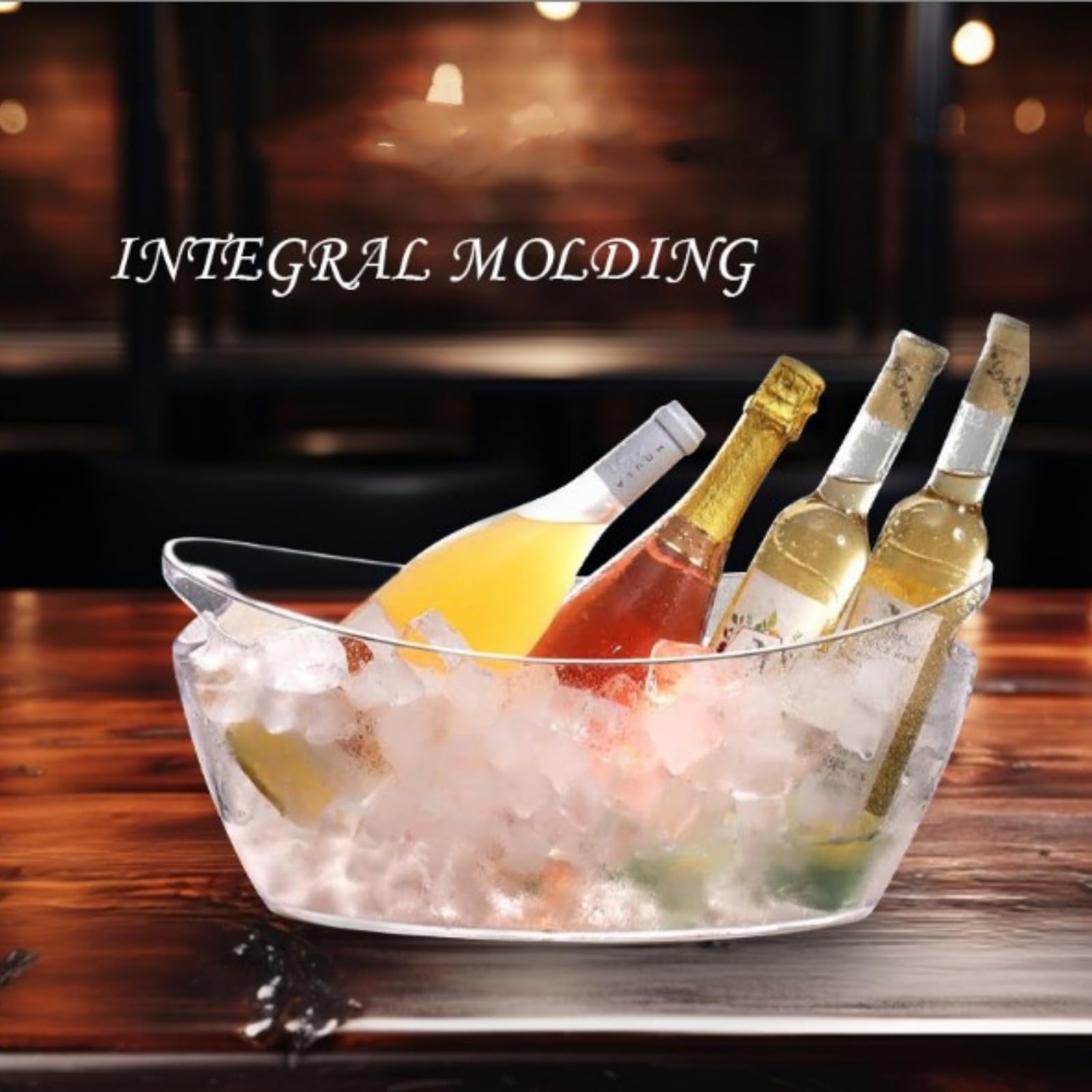 6 Liter Clear Acrylic Champagne Bucket with Handle, Ice Bucket for Parties Beverage Ice Tub, Wine Beer Drink Buckets for Mimosa Bar