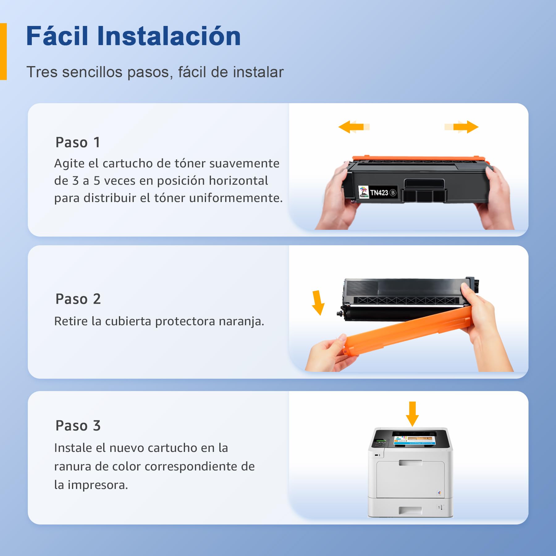 Palmtree TN423 Tóner Compatible con Brother TN-423 TN423BK TN421 para Brother MFC-L8690CDW MFC-L8900CDW HL-L8260CDW HL-L8360CDW DCP-L8410CDW DCP-L8410CDN (Negro, Cian, Amarillo, Magenta, Paquete de 4)