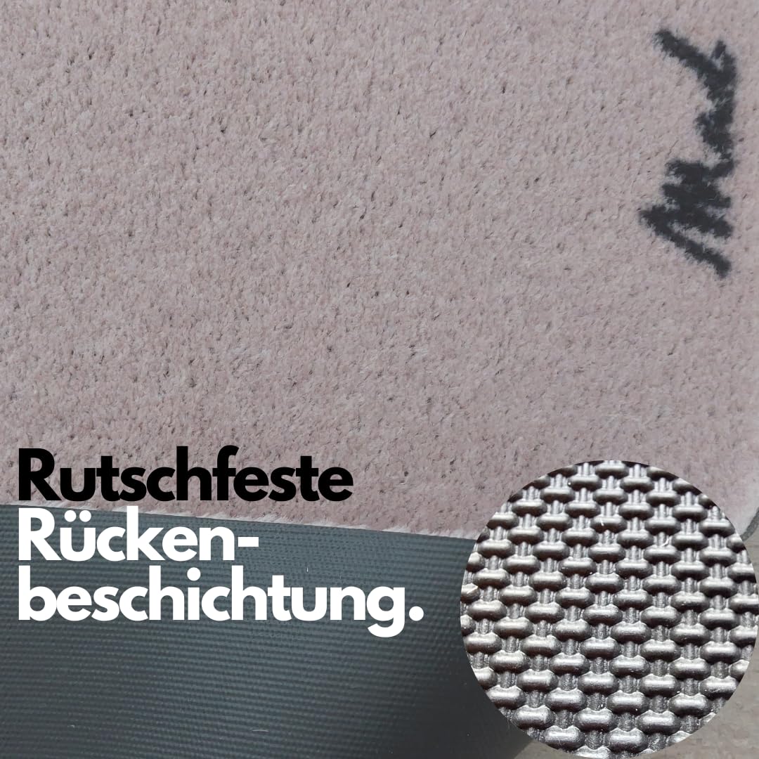 Mad about Mats Fußmatte Dean, Badvorleger für Innen, abstraktes Design Smiley Face Motiv in Beige, Indoor, Maschinenwaschbar, rutschfest, Strapazierfähig, 50 x 75 cm