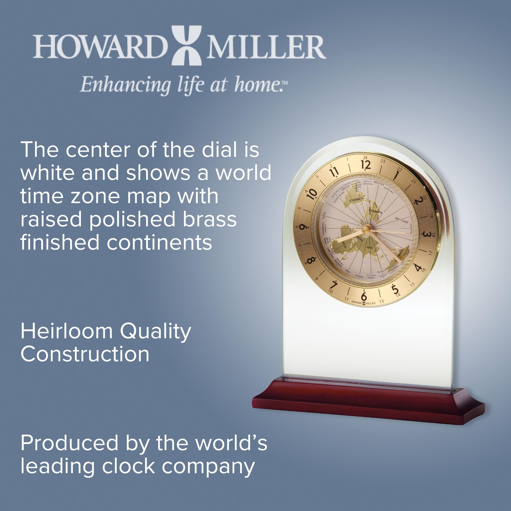 Amazon.com: Howard Miller World Time Arch Tabletop Clock
