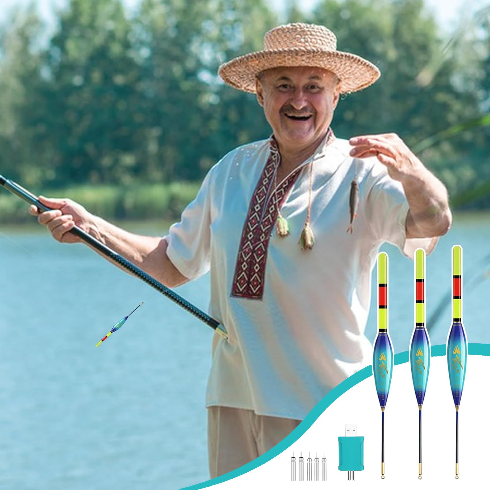 Flotteurs De Pêche 6 Pcs Bouchon De Pêche Flotteurs En Bois Flotteur De