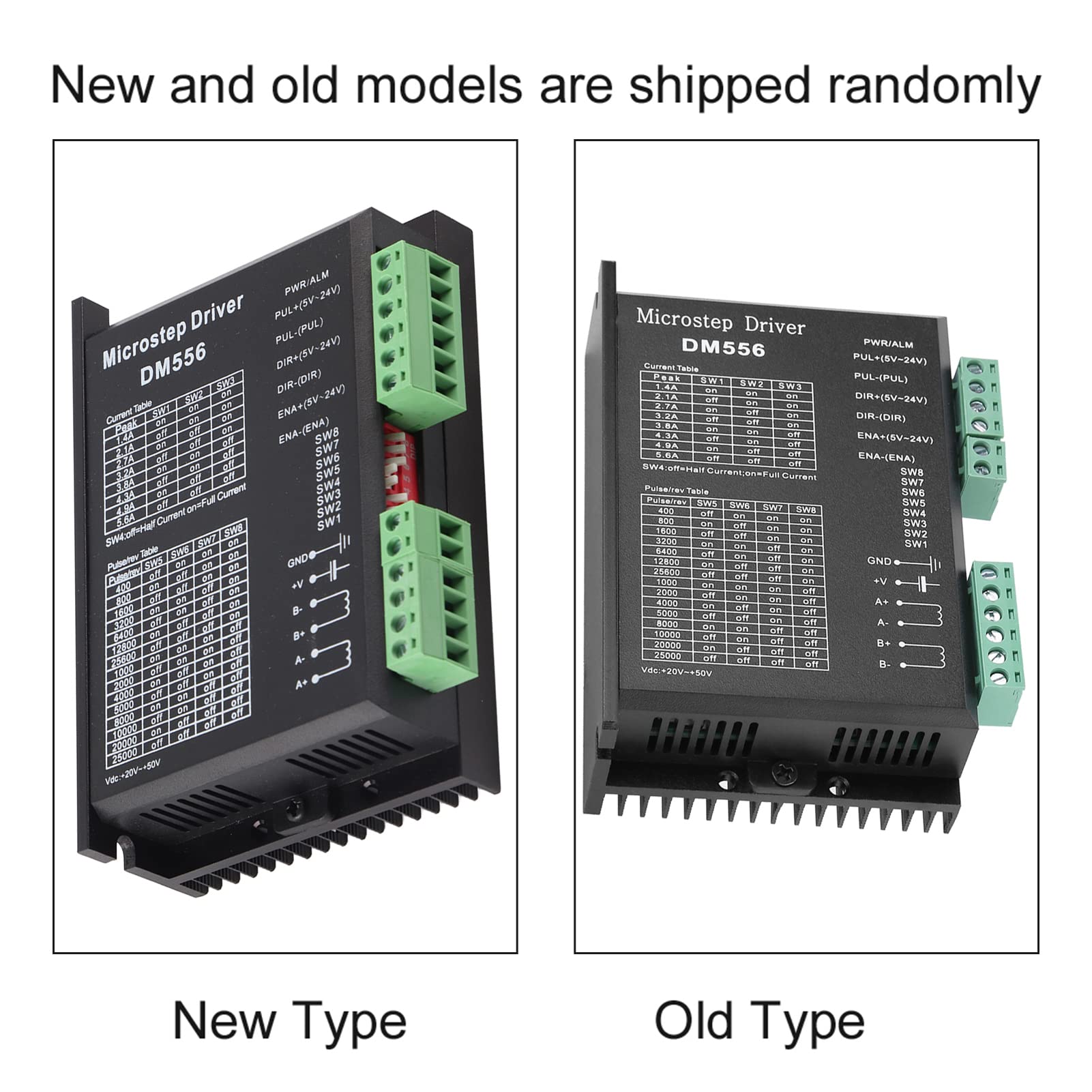 Driver Motore Passo Passo, Driver per Motore Passo-Passo DM556 CNC Driver Motore Passo-Passo Digitale DC 24V-50V 1.0A-5.6A, Bifase Controller Driver Motore Passo-Passo per Motore Passo-Passo 42/57
