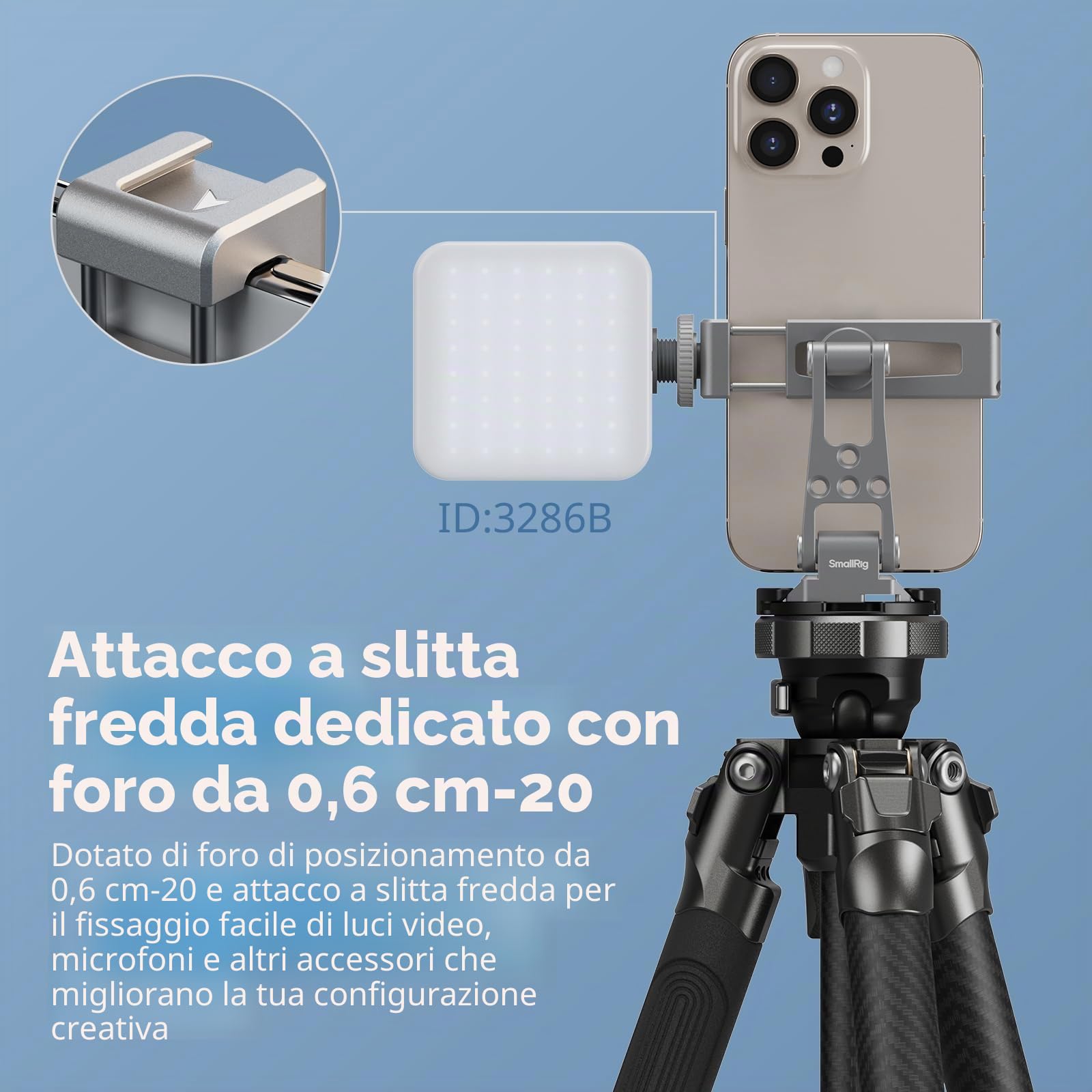 SMALLRIG Supporto per telefono in metallo con piastra di base per Arca-Swiss, compatibile con DJI RS 4 Mini e RS 3 Mini, adattatore per supporto per telefono con giunti di regolazione gratuiti