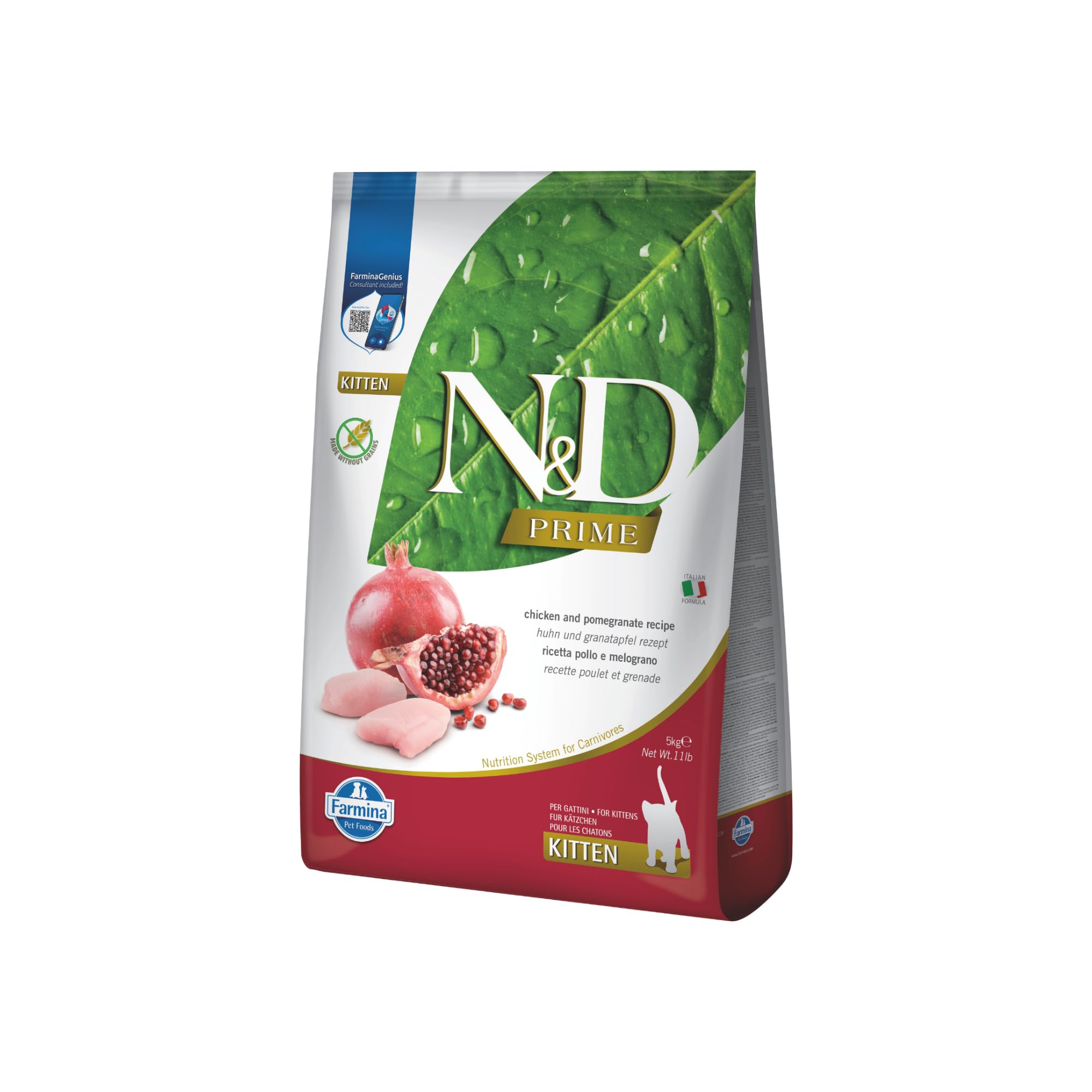 Farmina, N&D Prime, Pollo e Melograno, Gatto Kitten, 5kg