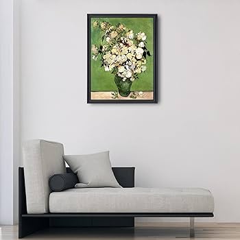 Amazon.co.jp: ヴィンセント・ヴァン・ゴッホ作 バラの花瓶 額