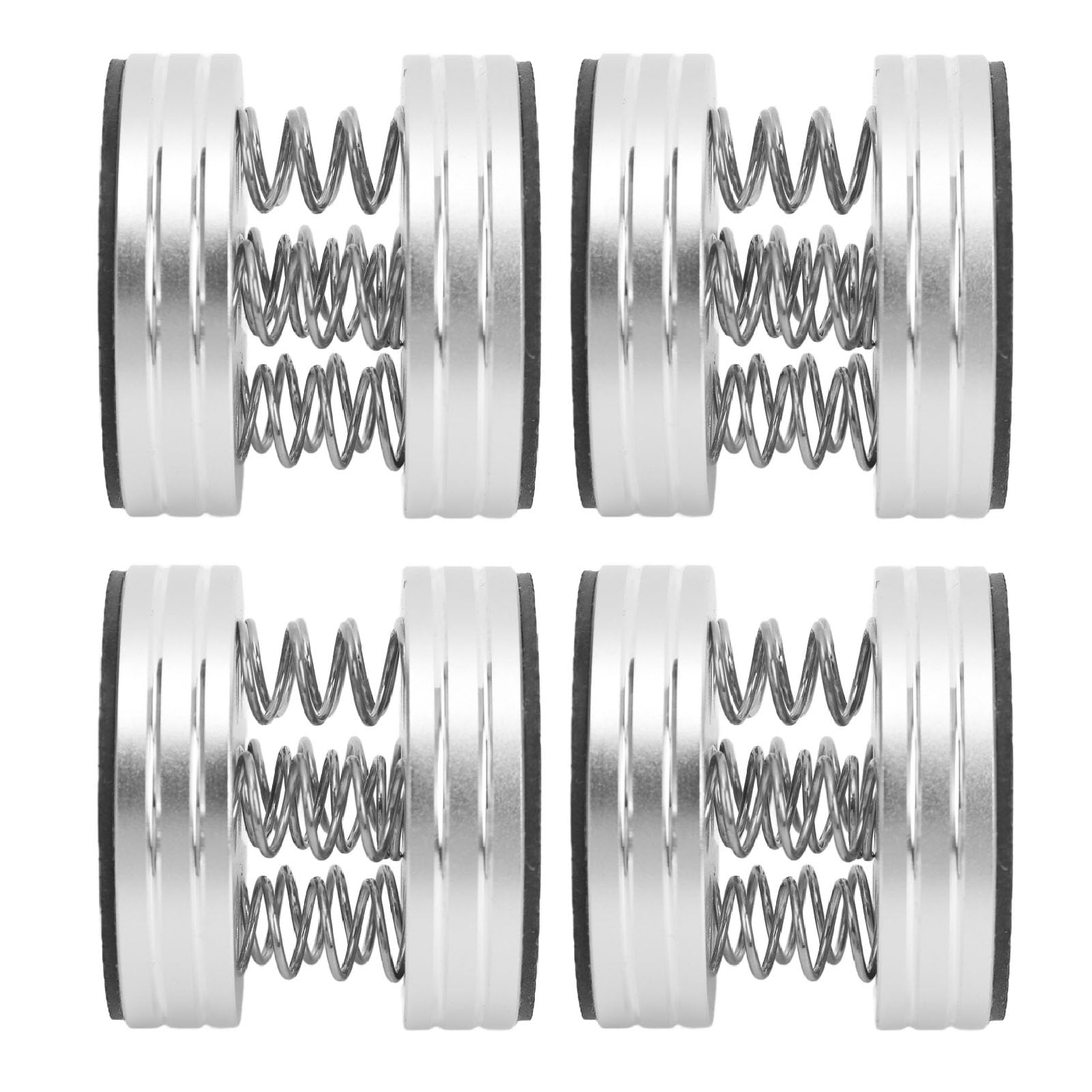 Piedini di isolamento per altoparlanti HiFi, supporto ammortizzante a molla per altoparlanti, subwoofer, amplificatori e giradischi; base in gomma antiscivolo con lega di alluminio (Argento)