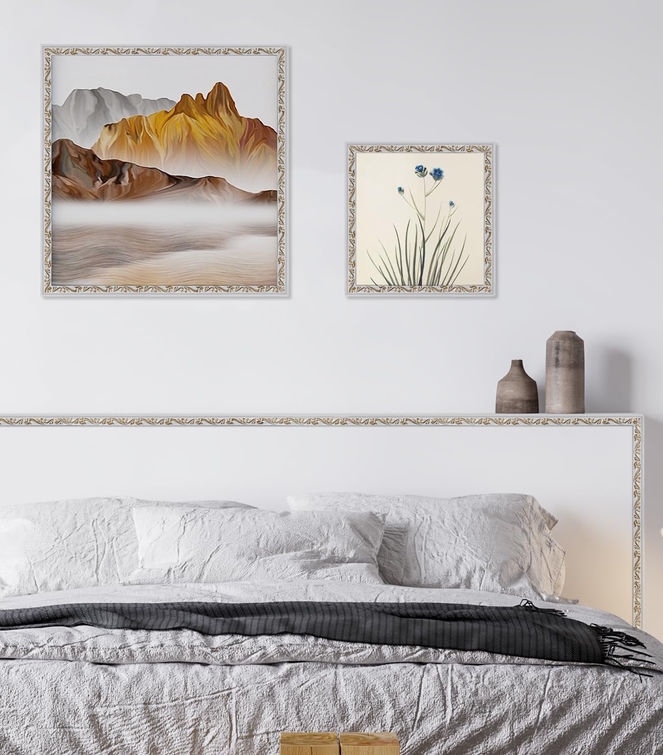 W&S Peel and Stick Flexible Chair Rail Molding Wall Trim,Self Adhesive Caulk Strip for Backsplash Tile Edge/Ceiling/Door Frame/Mirror,Stick on Accent Wall,Living Room,Bedroom(Golden Crown,16.4FT)