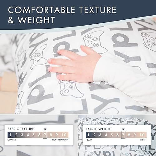 Miniatura 3 de Where The Polka Dots Roam Juego de ropa de cama para niños con control de consola de videojuegos para cama individual, resistente a las manchas y a