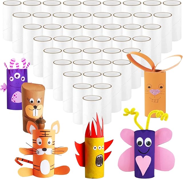 AOBOPLE 120 Packs Cardboard Tubes for Craft,1.6 x 3.9 Inch Toilet Paper Empty Rolls Thick Craft Rolls Tubes DIY Crafting Paper Rolls for School Projects, DIY, Arts and Crafts (Whtie)