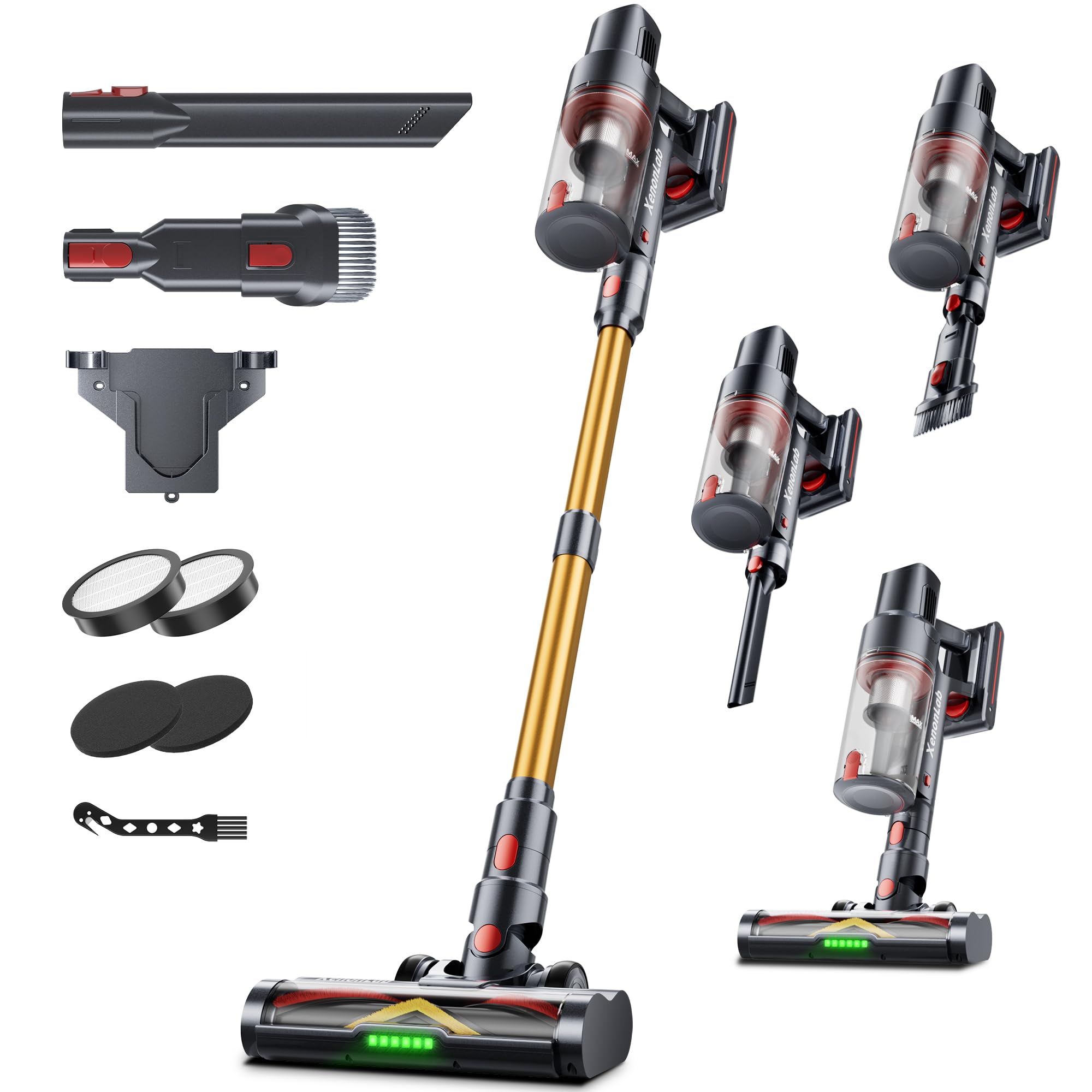 Photo 1 of XenonLab Cordless Vacuum Cleaner, 75Mins/55KPa/650W Self-Standing Stick Vacuum Cleaners for Home, Rechargeable, Lightweight, Anti-Static&Anti-Tangle Brush, for Hard Floor, Carpet, Hardwoods, Pet Hair
