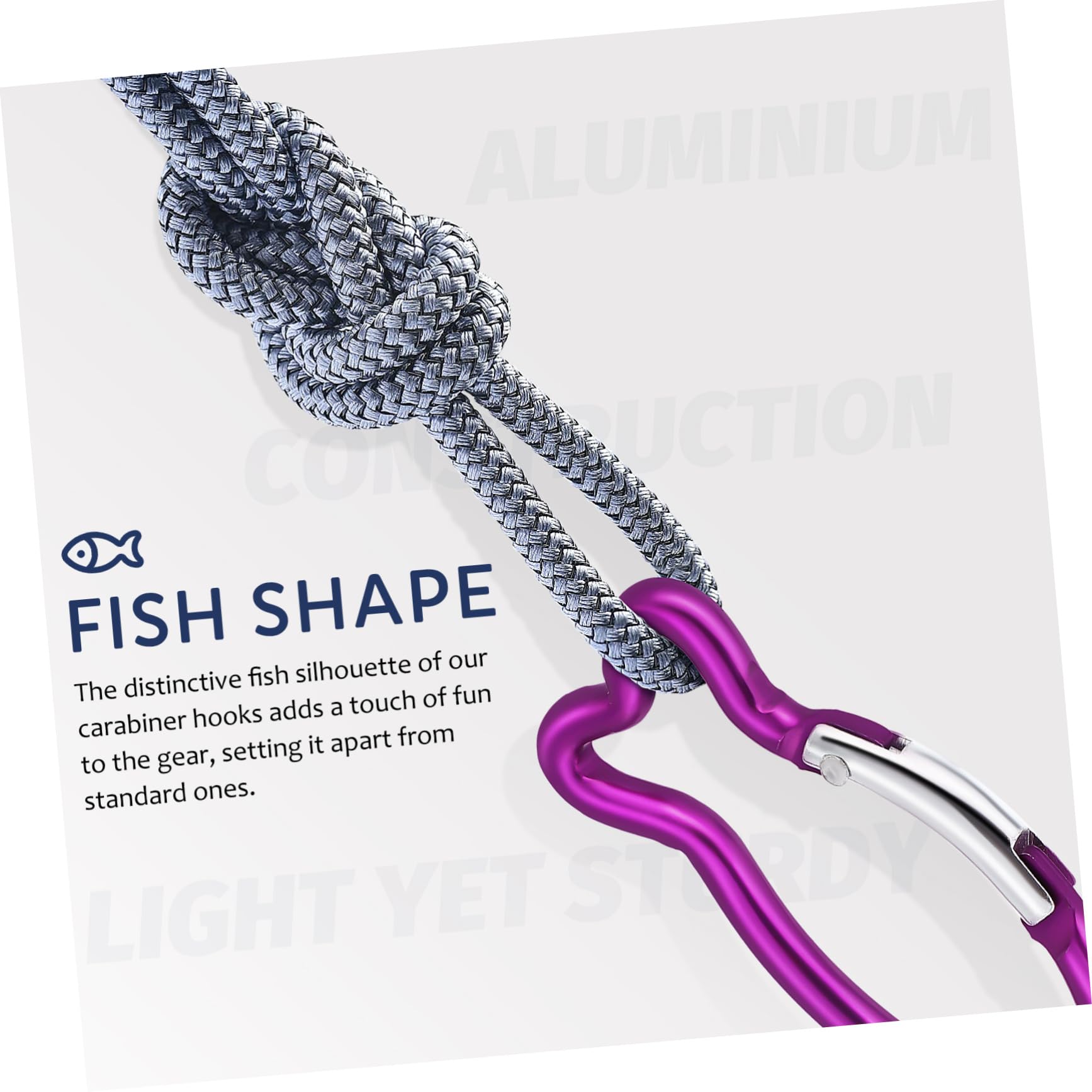 Mousquetons en Aluminium de Poisson Mousqueton à Clés Lot de 10 Robustes et Légers pour Camping et Activités de Plein Air