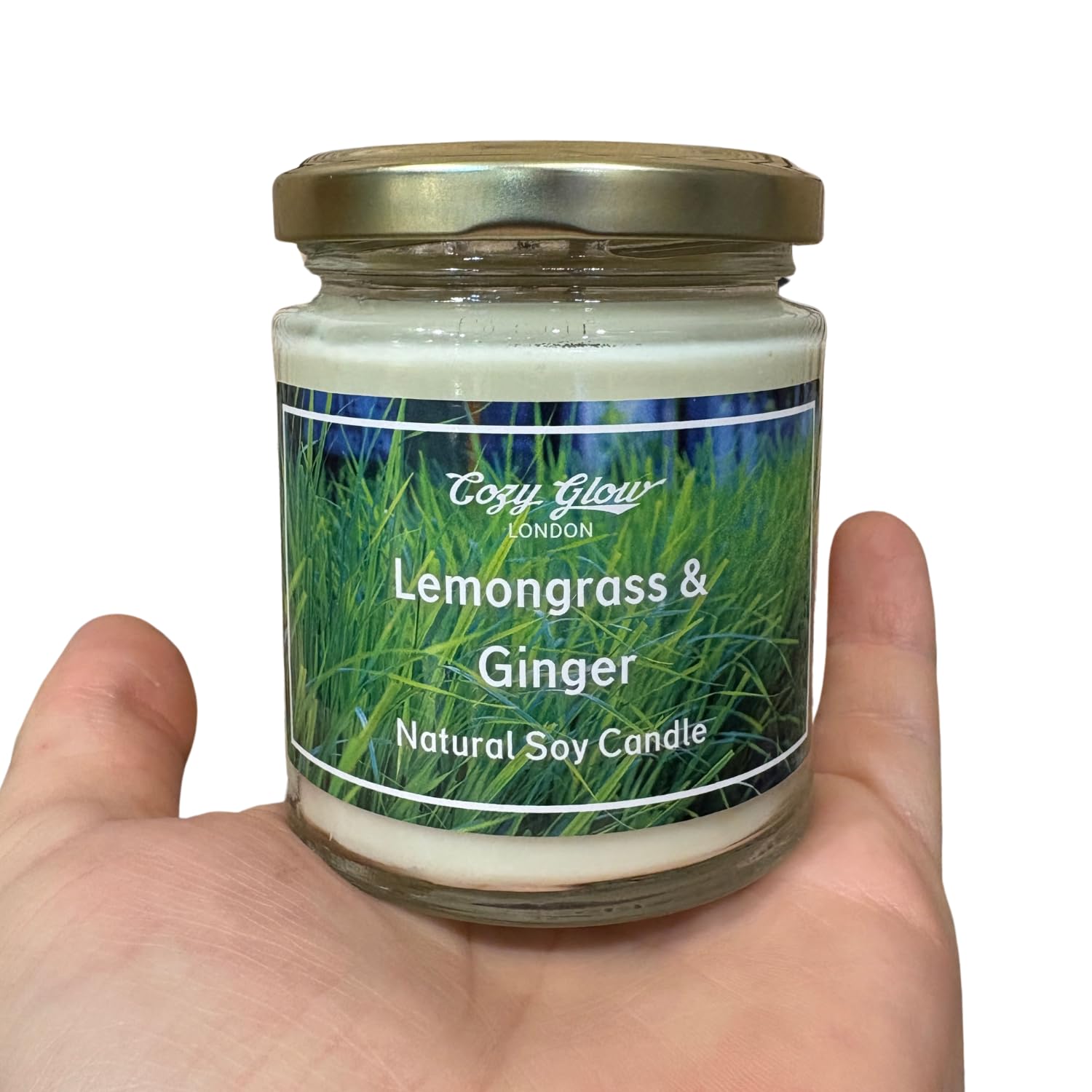Cozy Glow Lemongrass and Ginger Soy Candle (Medium)