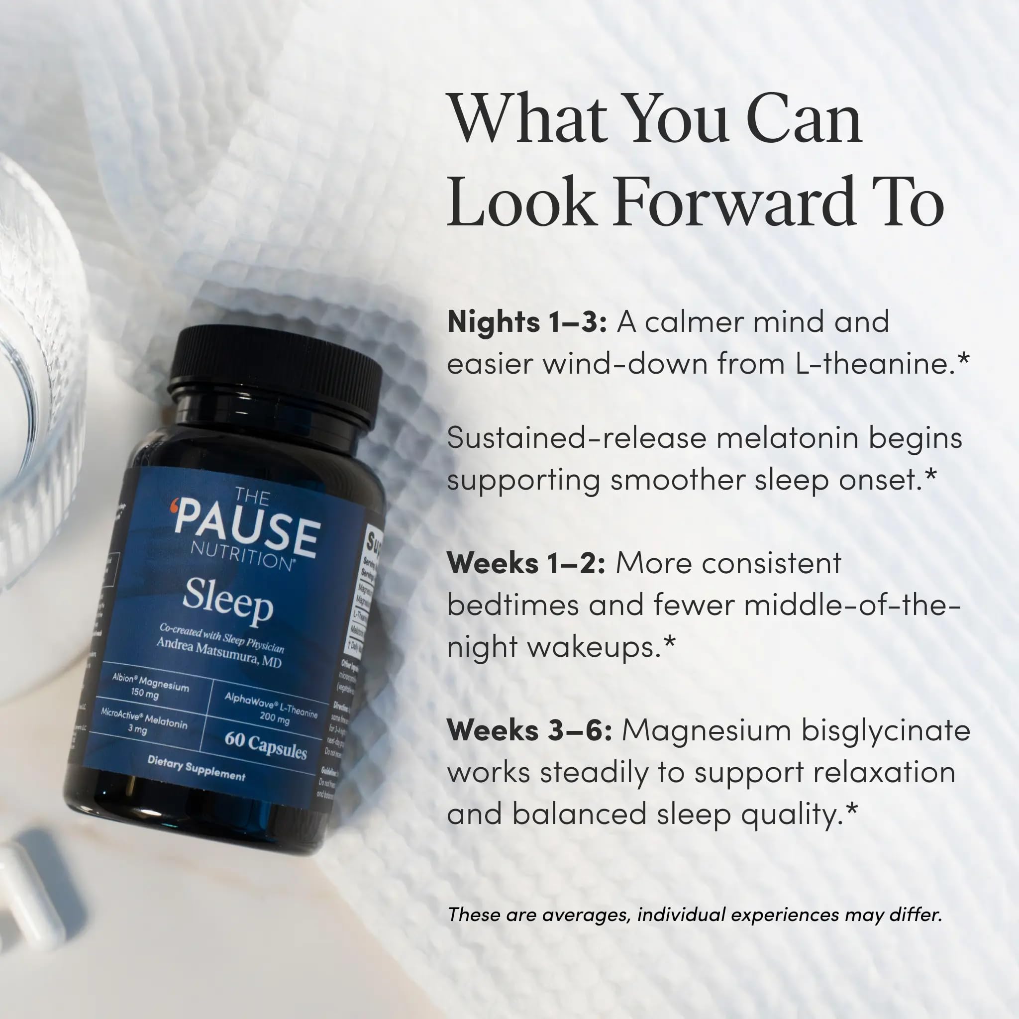 The 'Pause Life Sleep, Magnesium, Microactive Melatonin & L-Theanine, 60Cap — Amazon image 2