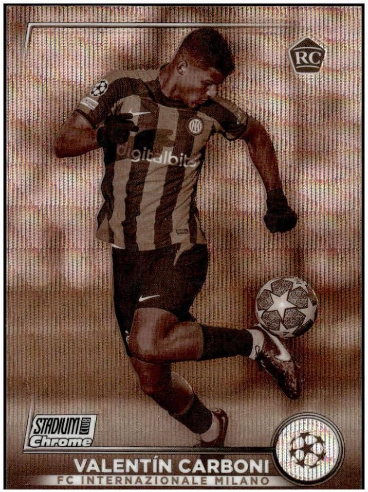 VALENTIN CARBONI RC 2022-23 Stadium Club Chrome UEFA /75 Refractor Prism Sepia #45 ROOKIE Topps NM+-MT+ Soccer