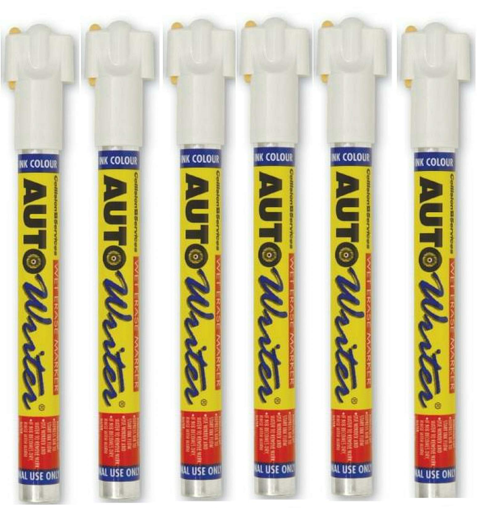 Generic U.S. Chemical & Plastics AUTOWRITER Auto Writer PENS- 6 Pens (White)