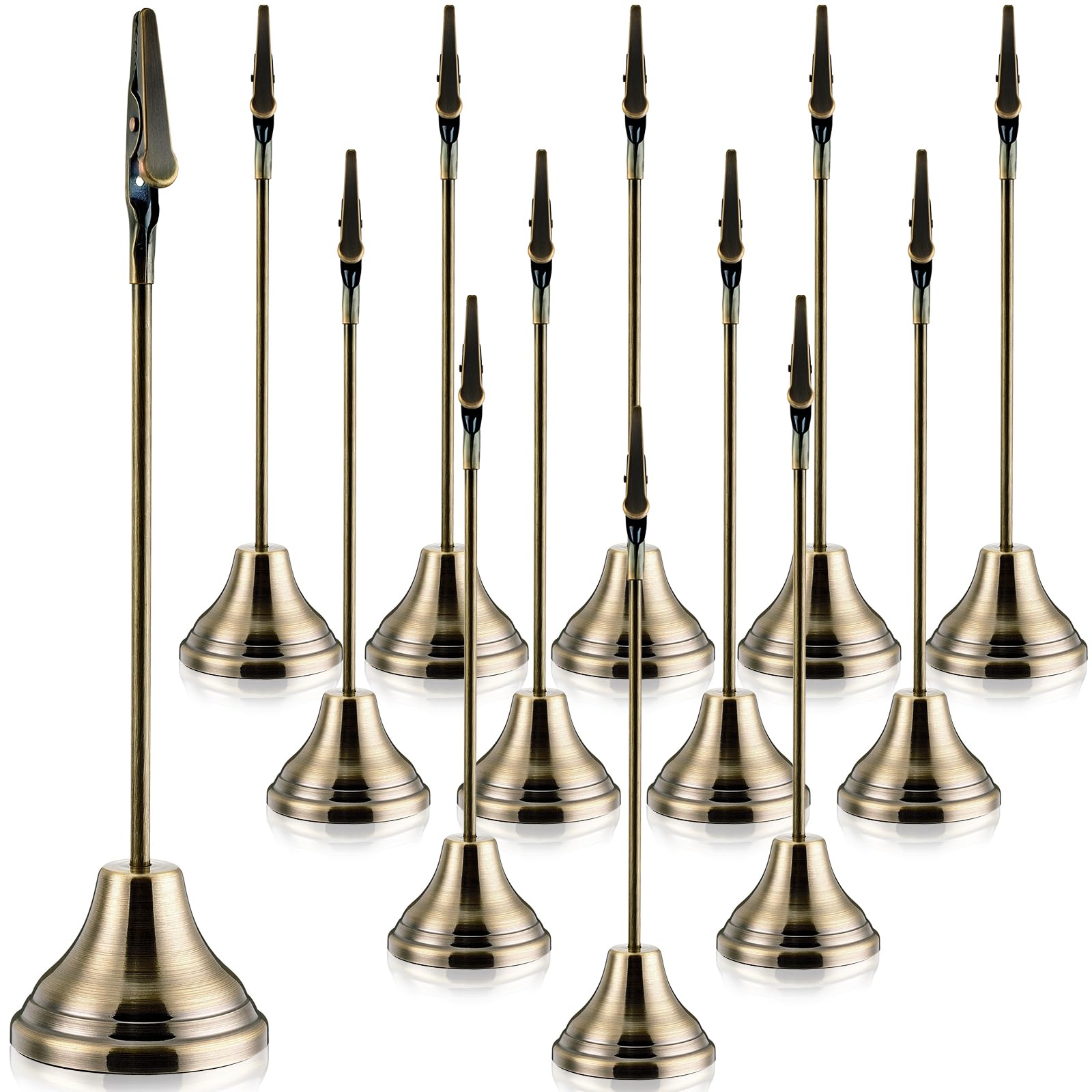 Skyygemm 12 Pcs Table Number Holders Metal Alligator Clip, Bronze, 8 Inch