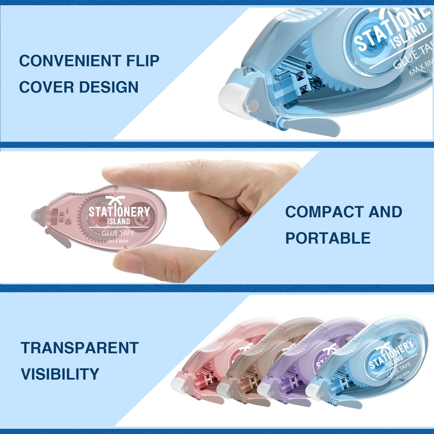 12 Stück Kleberoller Maus - 6mm Doppelseitige Klebemäuse Für Basteln & Büro