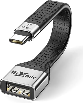 Rixmie USB C to USB A OTG Adapter - Type C to USB A Male to Female Cable, 10Gbps Data Sync OTG Technology, Thunderbolt 3 to USB3.2 Female Adapter for MacBook Pro/Air and More