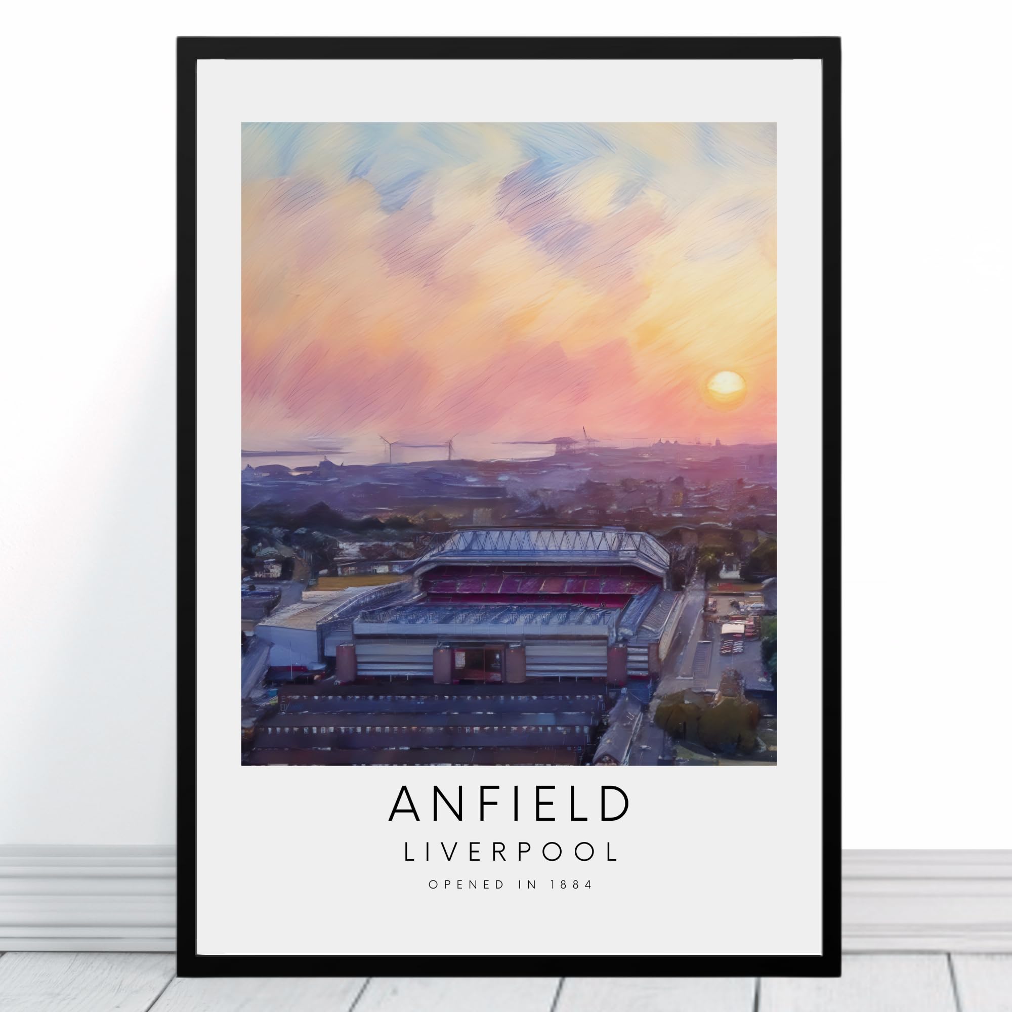 Liverpool Anfield Iconic Art Print with Frame Options Available, Gift Decor Poster Painting Dad Memorabilia Granddad Son Father's Day Christmas Birthday