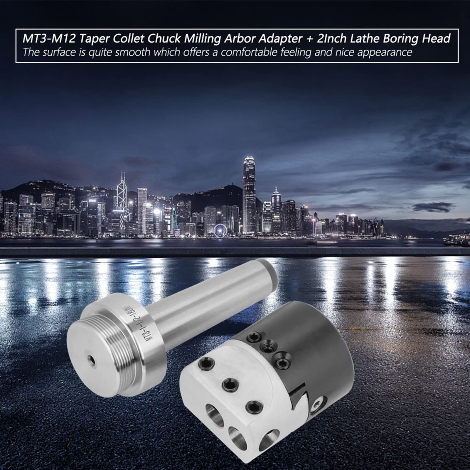 Soporte de Portabrocas Cónico MT3 M12, Adaptador de Eje de Fresado de Portabrocas Cónico con Cabezal de Mandrinado de Torno de 2 Pulgadas para Fresadora de Mandrinado CNC