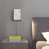 Vista 2 de ZEROUNO Lámpara de pared para dormitorio, luz de lectura montada en la pared, apliques de cabecera LED con interruptor Puerto USB Lámparas de Blanco
