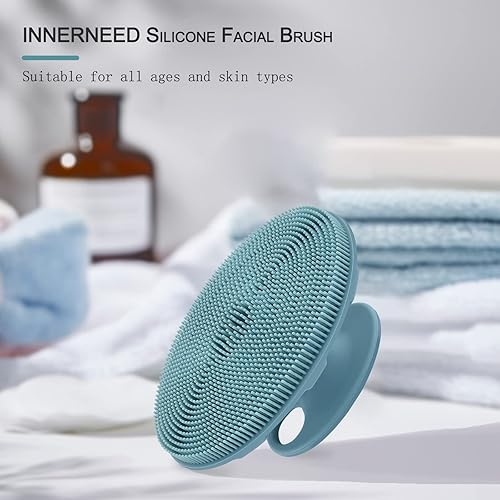 Miniatura 41 de INNERNEED Cepillo de limpieza facial de silicona suave, limpiador facial manual, exfoliante, masaje, acné, espinillas, almohadillas de mano
