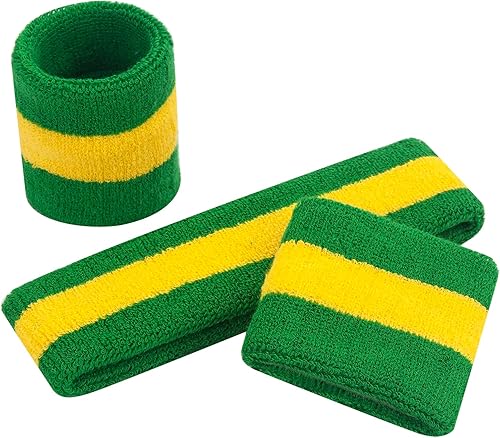 Miniatura 2 de ONUPGO Juego de bandas para el sudor para niños pequeños, banda atlética de algodón para el sudor para niños, jóvenes y bebés (1 diadema + 2