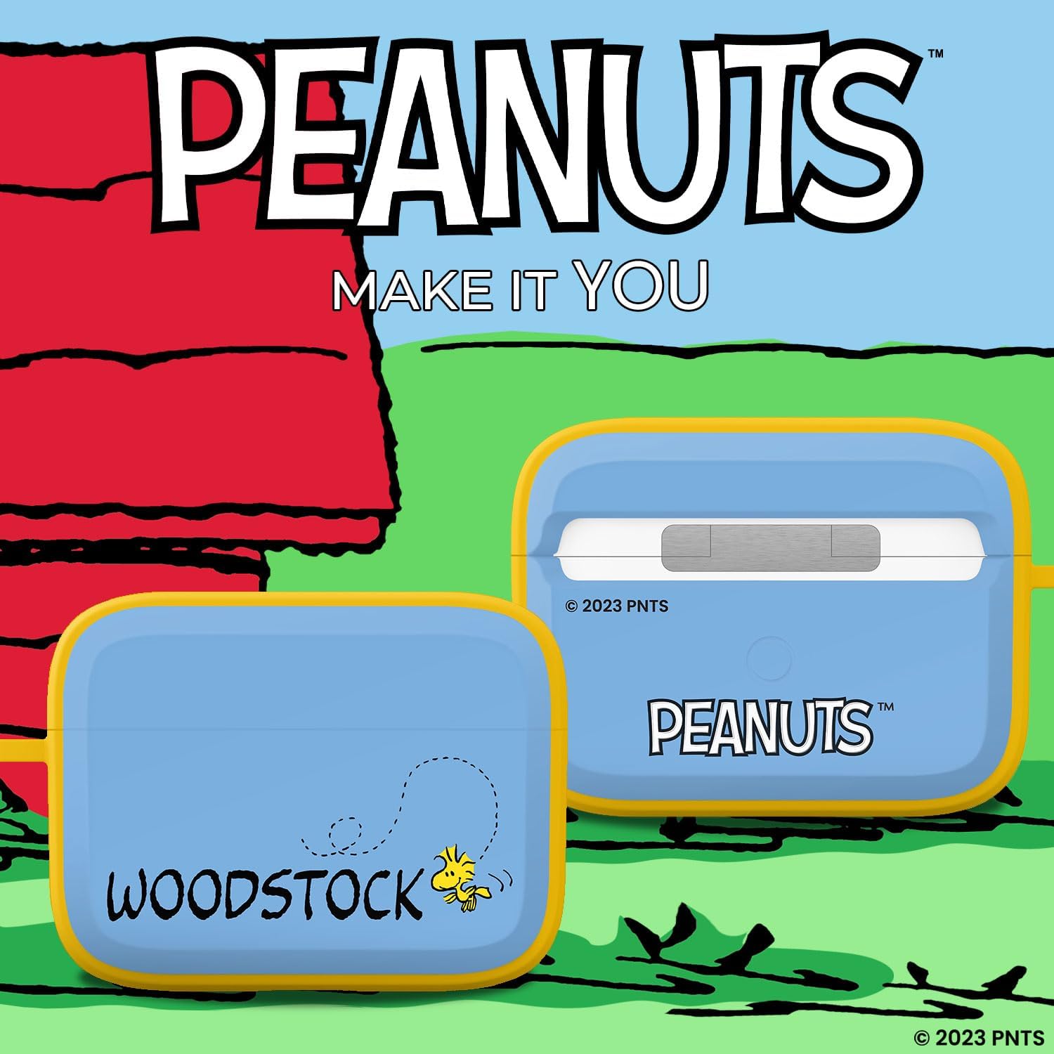 Affinity Bands Peanuts Classic HDX Case Cover Compatible with Apple AirPods Pro 1 & 2 (Woodstock)