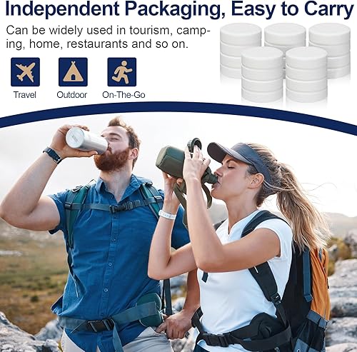 Miniatura 6 de Ziliny 96 tabletas de limpieza de botellas de agua de acero inoxidable, tabletas limpiadoras aisladas para botellas de agua, tabletas de limpieza de