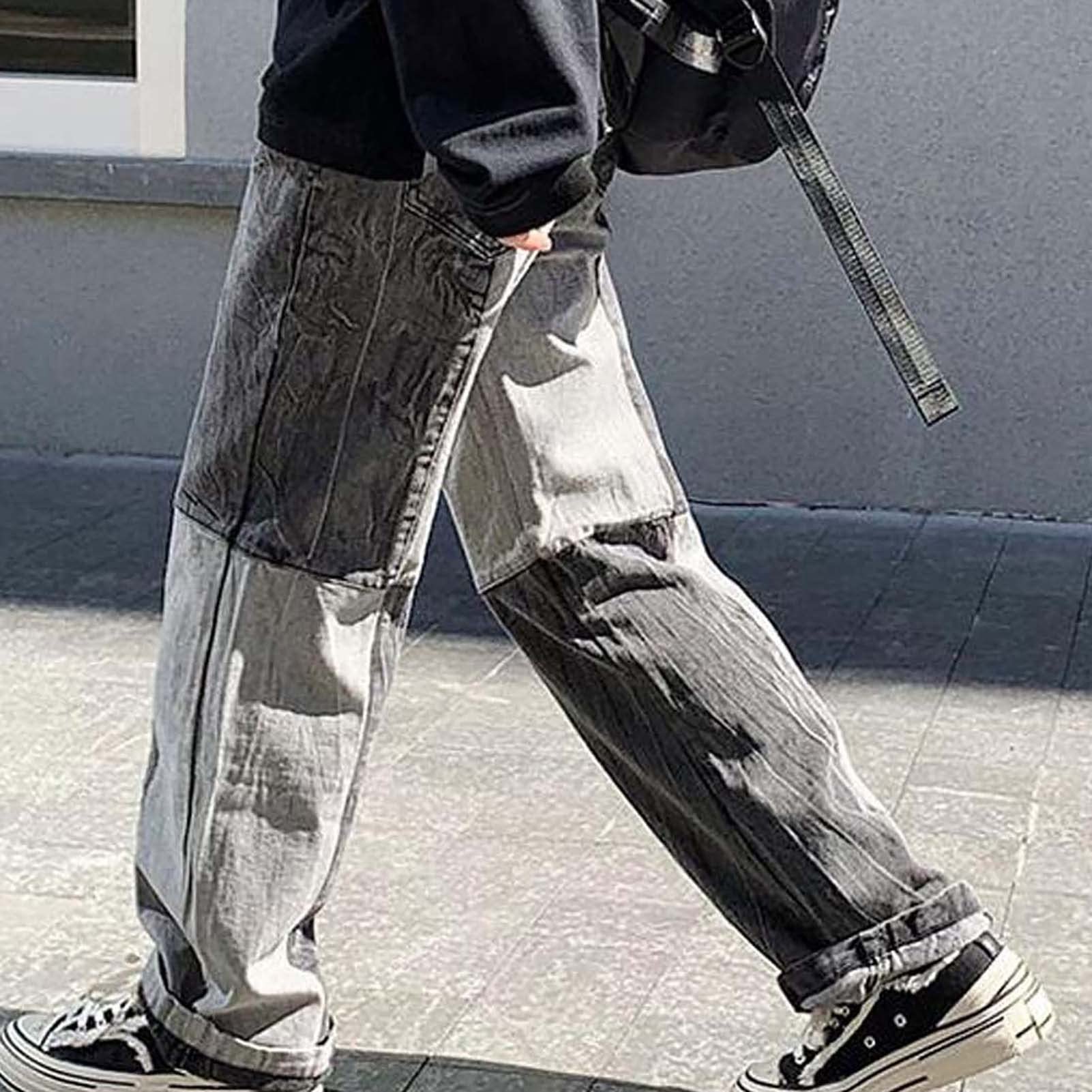 Mannen Jeans Casual Baggy Broek Y2K Streetwear Mode Mannen Patchwork Tie Dye Broek Jeans Losse Hip Hop Jeans męskie dżinsy