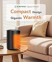 Vista 2 de ZAFRO Space Heater for Indoor Use, Portable Electric Heaters with Digital Display and Remote, 2025 Upgraded, 24H Timer, 5 Mode, Thermostat, 1500W