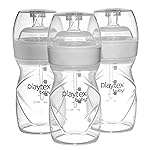 Playtex Baby Anti-Colic Nurser Bottles with Pre-Sterilized Disposable Drop-Ins Liners, 4 Oz Bottles (3 Count), Includes Slow Flow Nipples for Newborn and Breastfeeding Babies, Feeding Essentials