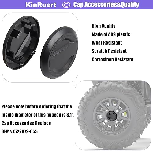 Miniatura 3 de 4 tapas centrales para neumáticos UTV compatibles con Polaris RZR 1000 XP TurboXP 4Ranger 2017-2021, accesorios de tapa reemplazan a OEM #1522872-655