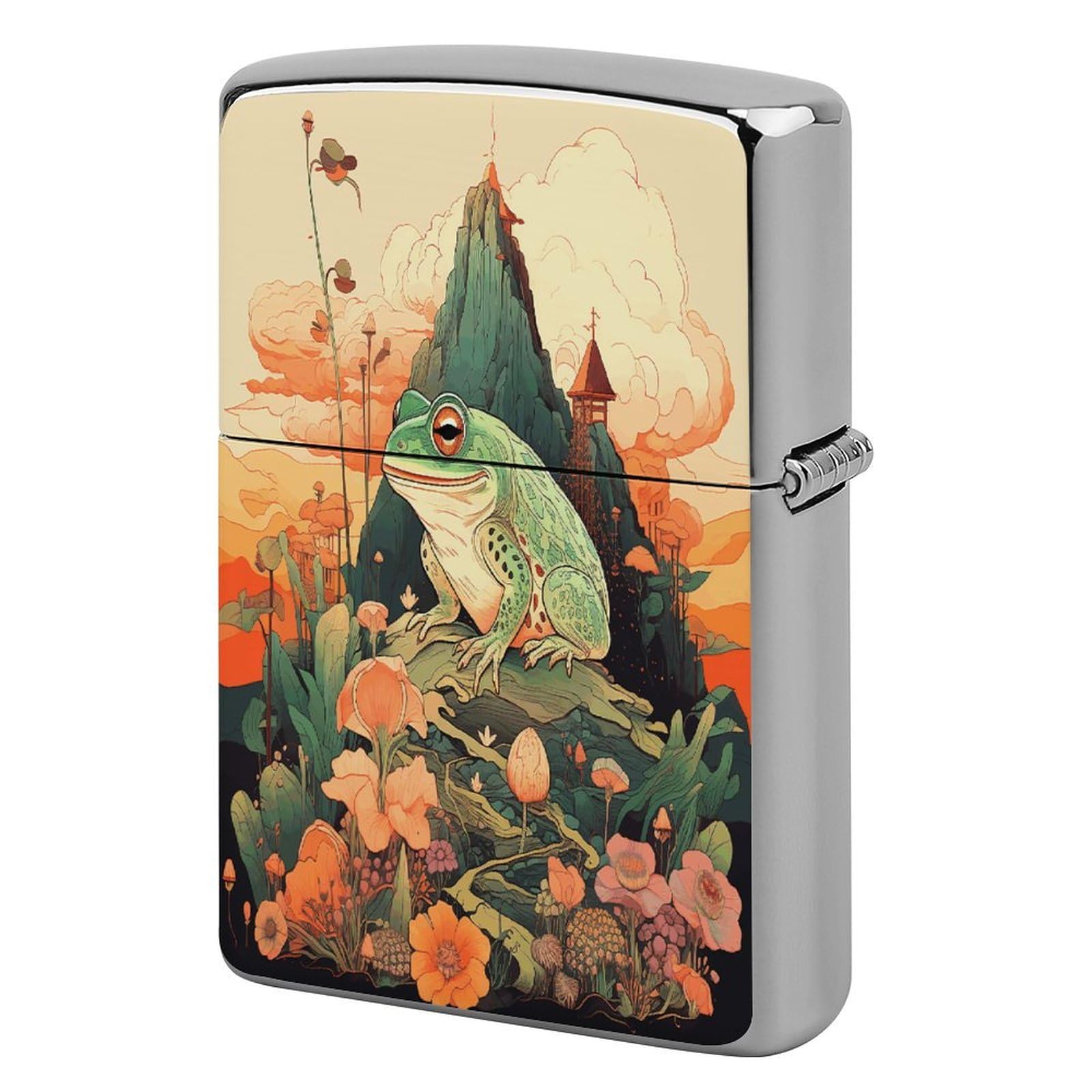 Fekiloot Style Frog On Mountain Lighter Case Cover Lighter Holder