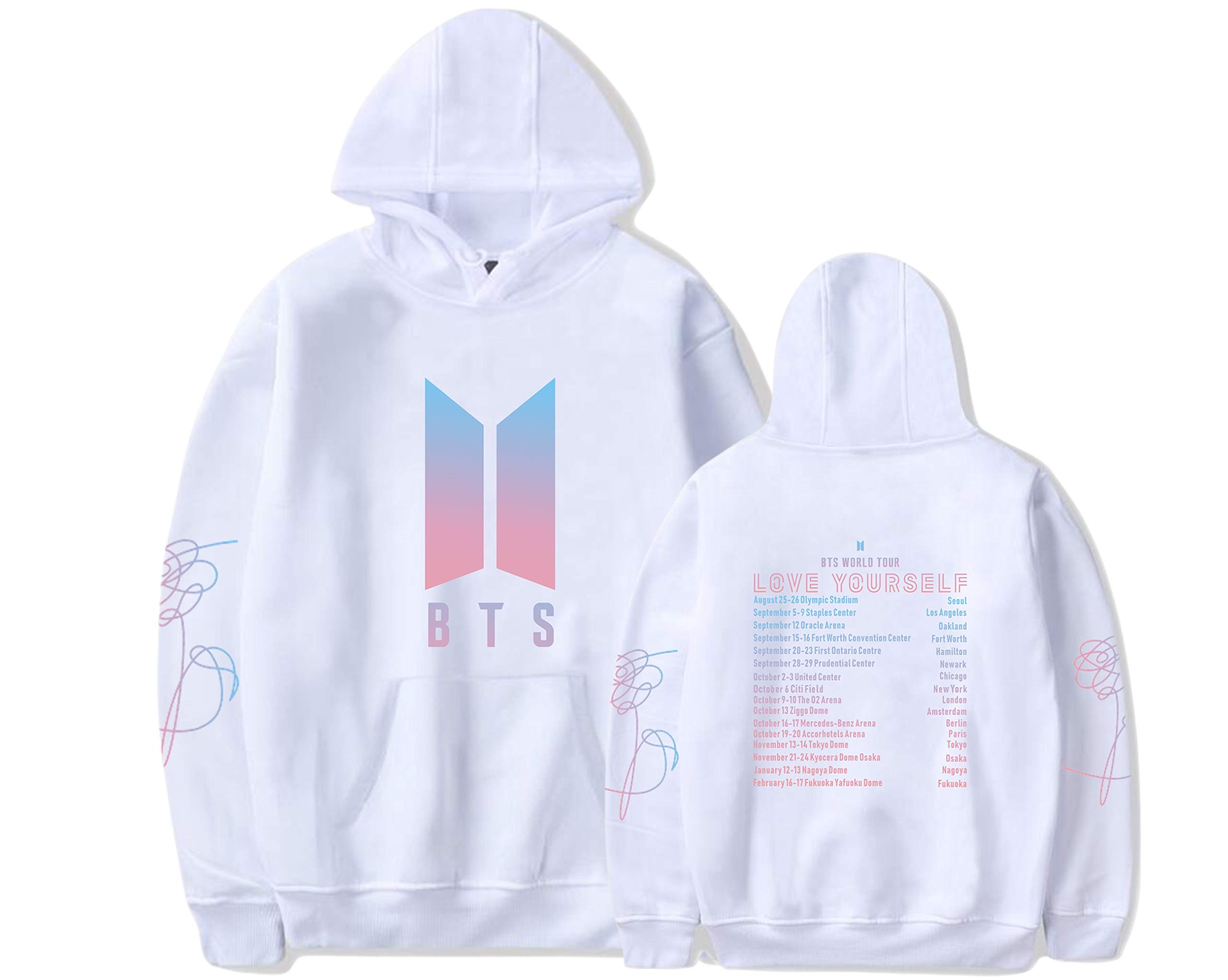 DealRight Kpop BTS Hoodie Love Yourself Hooded Jungkook Suga V Jimin J-Hope  Unisex Long Sleeve Pullover Jacket Sweatshirt