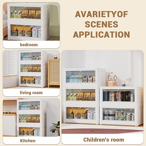 Miniatura 7 de Contenedores de almacenamiento apilables con tapas, organizadores y almacenamiento de armario de 324 cuartos de galón, contenedores de