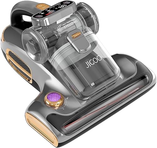 JIGOO Mattress Vacuum Cleaner T600 Pro Bed Vacuum Cleaner with UV-Light,700W 15Kpa Vacuum Suction Deep Cleaning Vacuum with Smart Dust Sensor for
