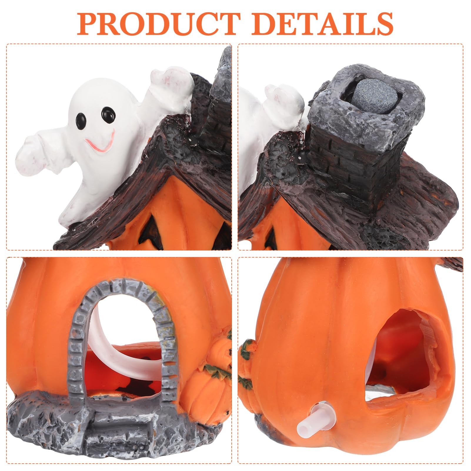 Cabilock Figurines d'halloween en Résine 15 Pièces Miniatures Citrouilles Fantômes Ornements pour Aquarium Décorations De Jardin pour Fêtes D'Intérieur Et Célébrations Effrayantes