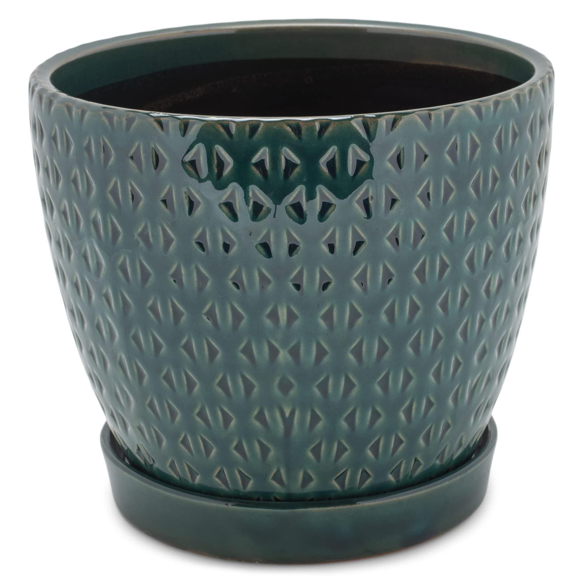 Amazon.com: Napco Geometric Triangle Teal Green 6 x 6.5 Inch
