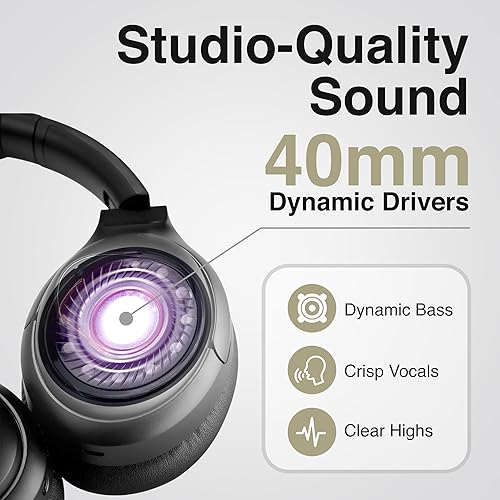 Miniatura 4 de Puro Sound Labs PuroPro - Auriculares híbridos con cancelación activa de ruido limitador de volumen, auriculares inalámbricos Bluetooth sobre la