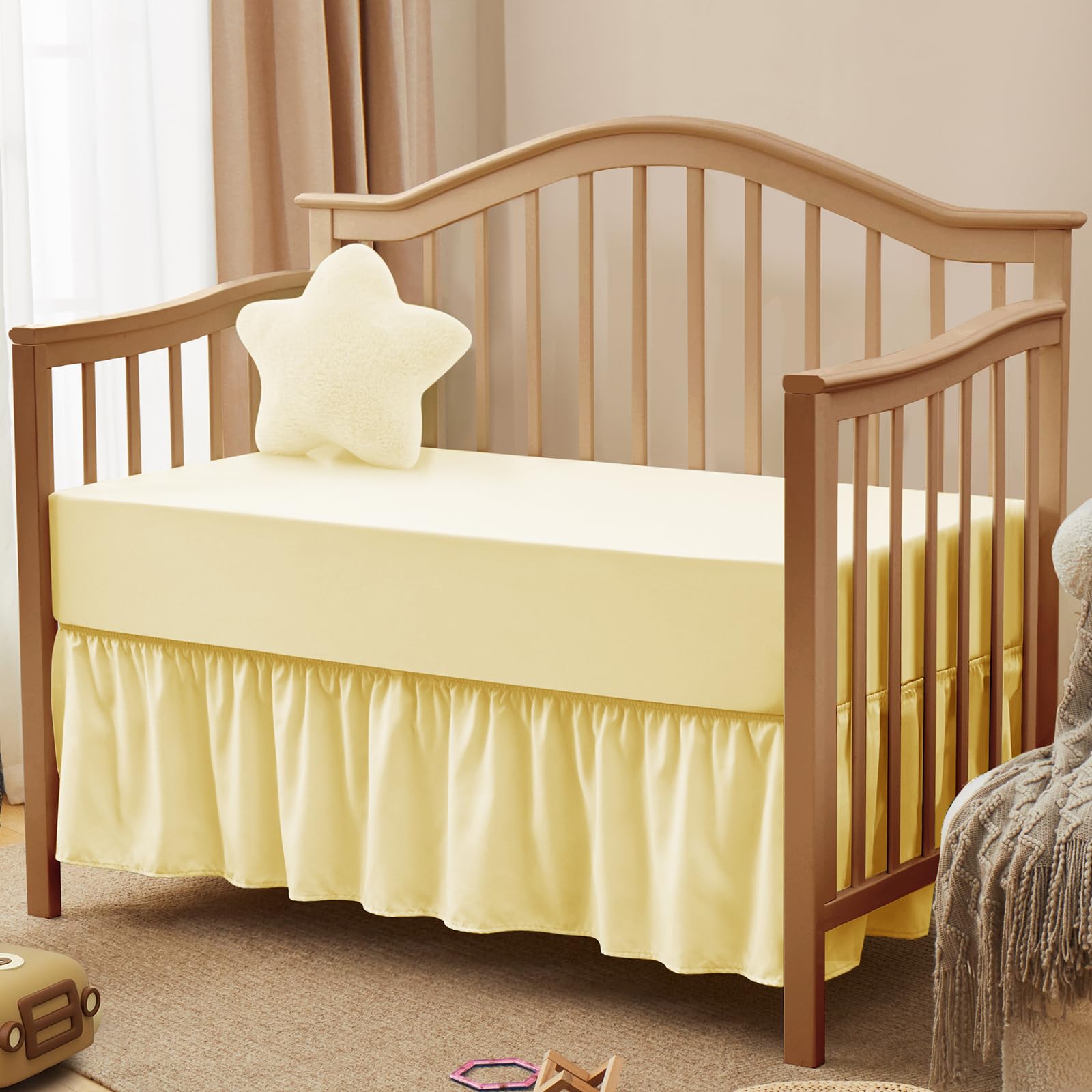 Vonty 2 Pack Bamboo Crib Sheets - Breathable Fitted Mattress Sheets For Baby 52x28"