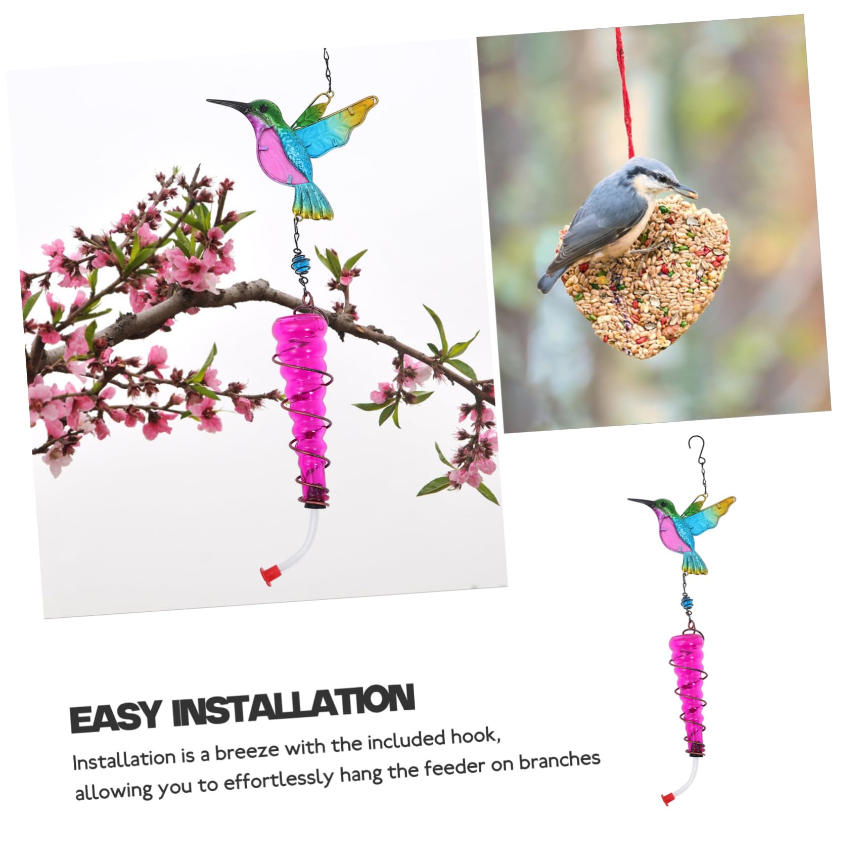 POPETPOP 4 Piezas comedero para pájaros Aire Decoración de jardín con comedero de pájaros Comedero de pájaros Duradero alimentador comederos para pájaros de jardín Bebedero colibrí