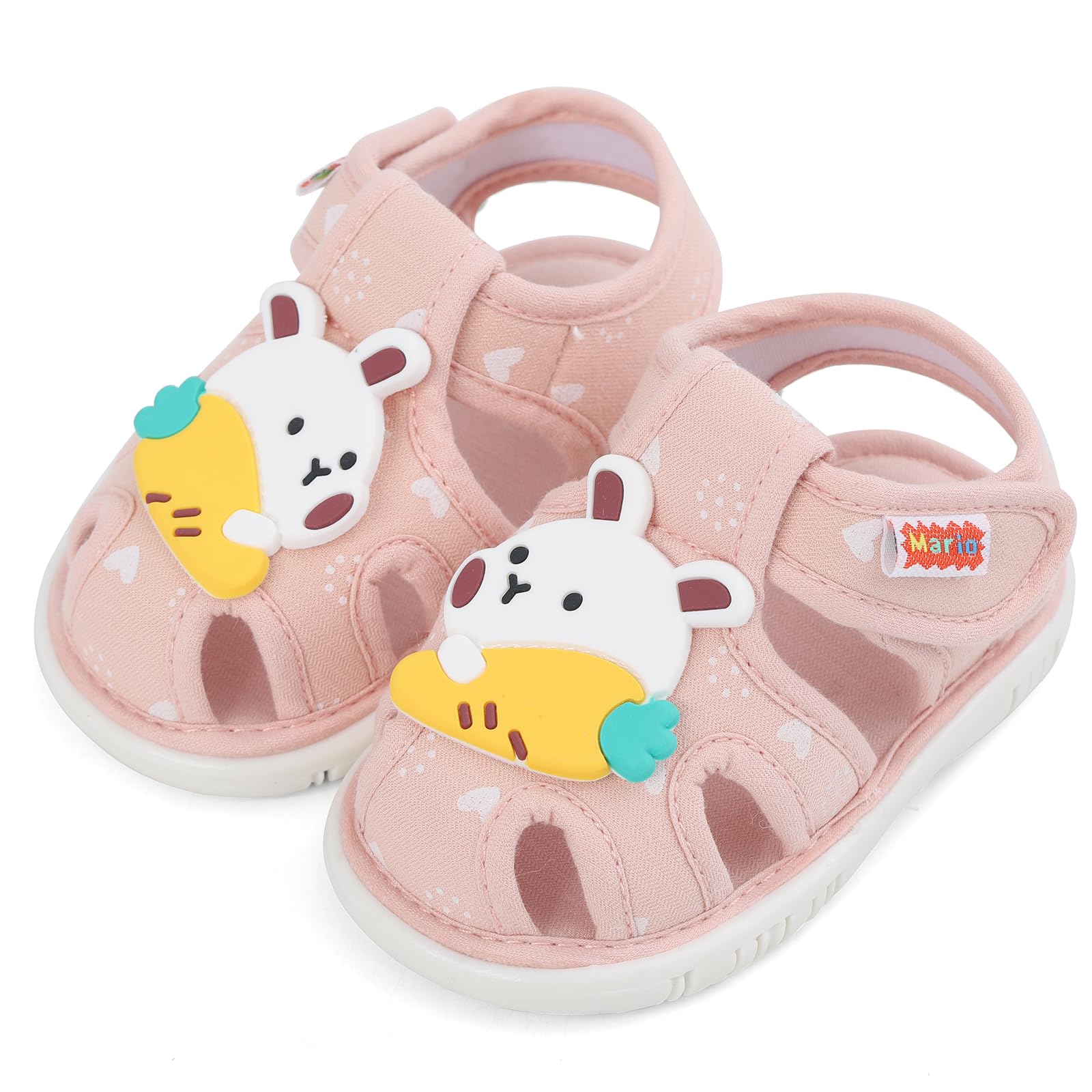 ESTAMICO Baby Girls Boys Sandals Cute Animal Summer Shoes Breathable Non Slip First Walker, 6-9 Months Infant, Pink