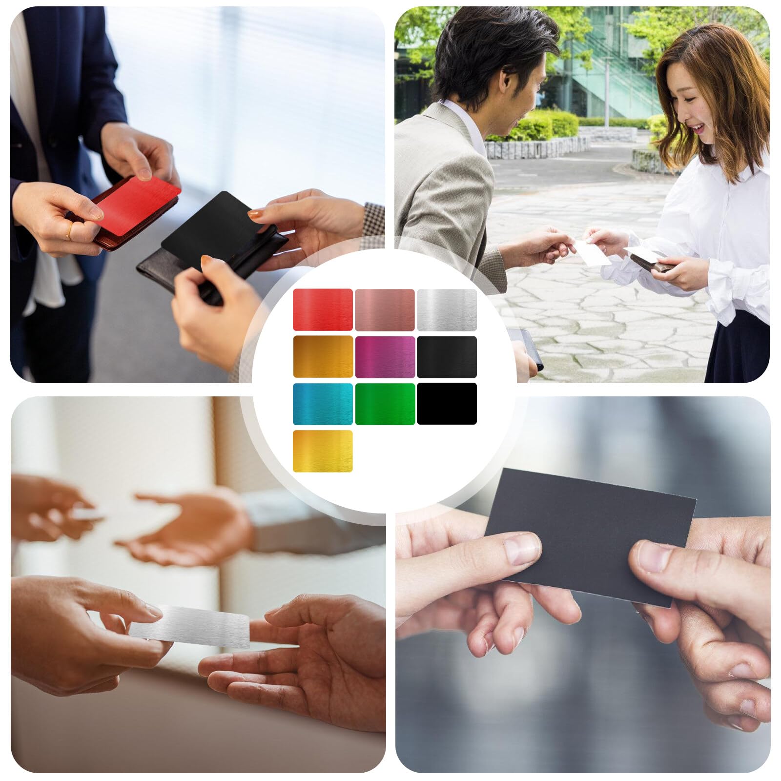 100 Biglietti Da Visita In Metallo - Alluminio Opaco, Incisione Laser, Per Ufficio O Fai Da Te - Foto 3