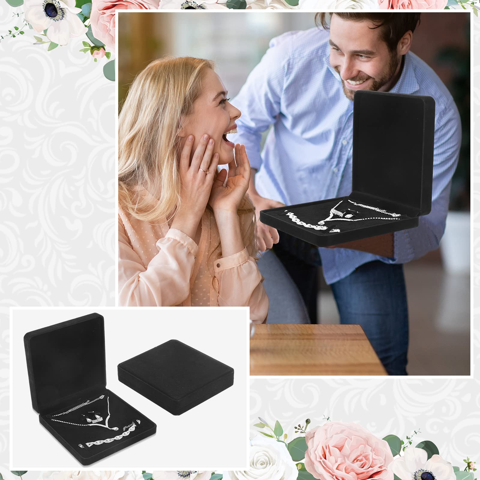 Yinkin Lot De 6 Boîtes à Bijoux En Velours Pour Bijoux