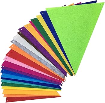 Amazon.co.jp: 2本入り 三角旗 カラフル ガーランド フラッグ フェルト