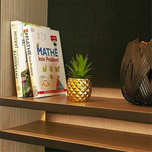 Miniatura 4 de Decoración artificial de piña en maceta, piña falsa, decoración de mesa de cocina (dorado)