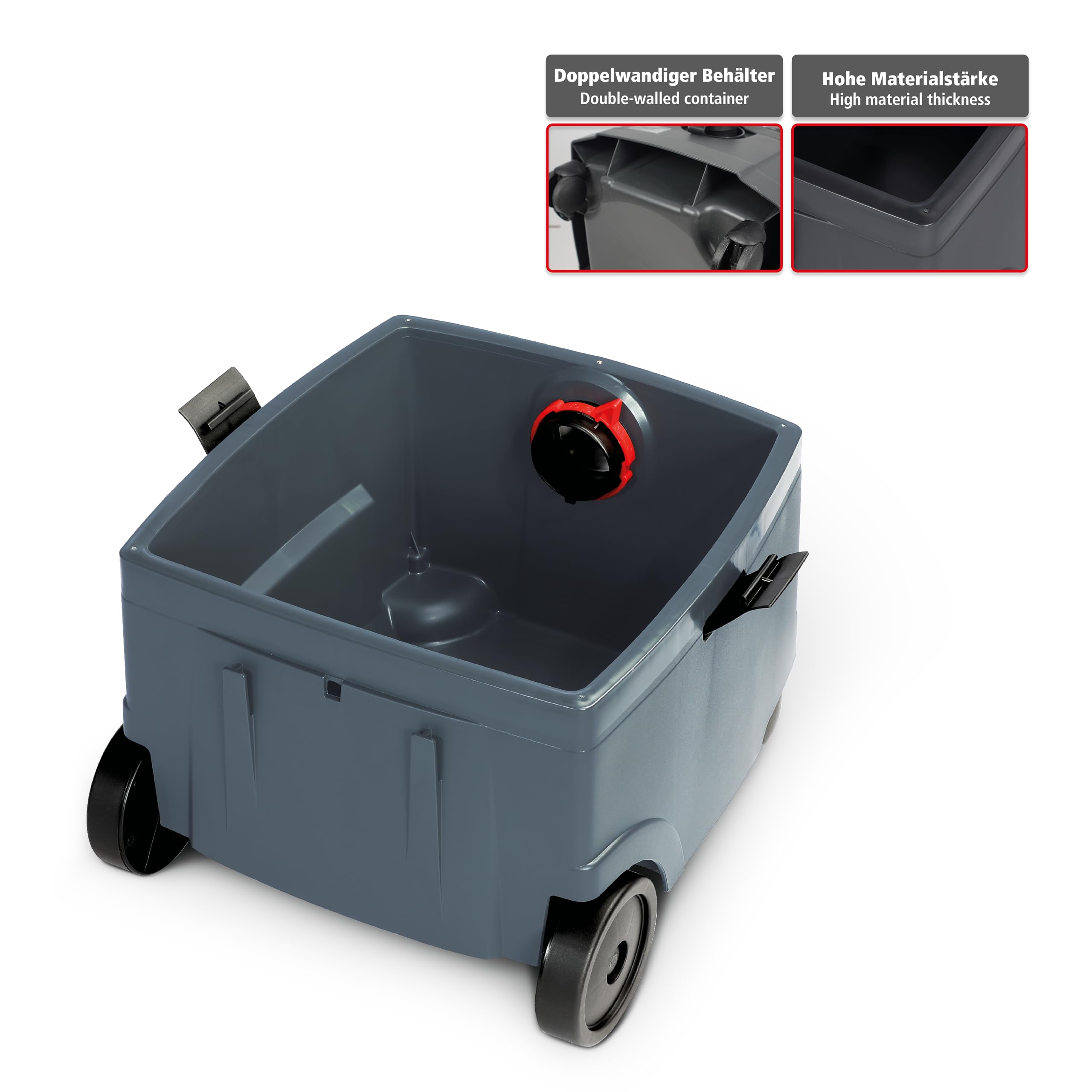 starmix ISC L-1625 – Aspirateur Industriel, Classe de poussière L avec Prise de Courant et Nettoyage Automatique du Filtre – Aspirateur Eau et poussière pour Chantier, 1600 W, 25 l, Tuyau de 5 m