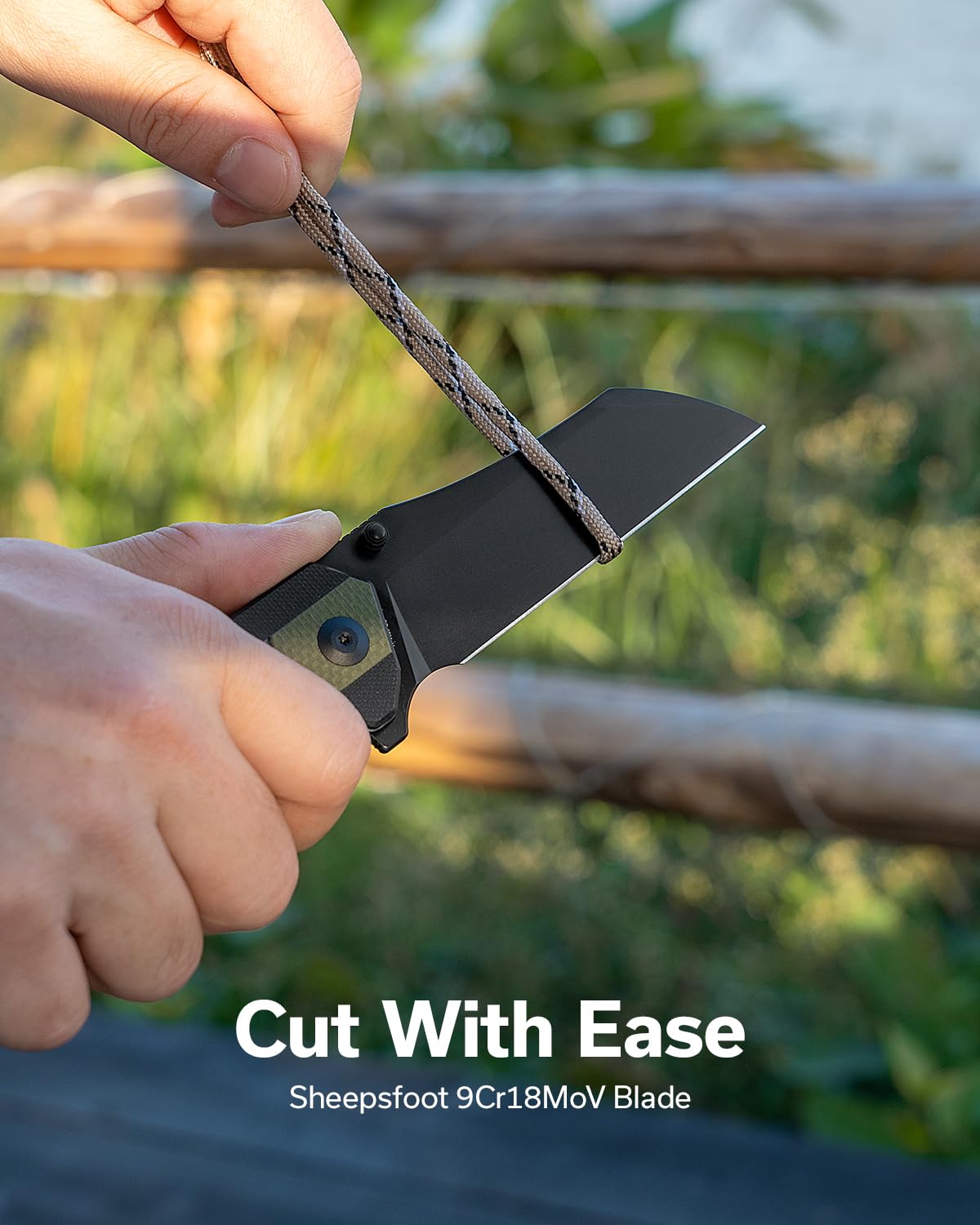 SENCUT Draxor Folding Pocket Knife for EDC, Camping Knife with 3.7'' 9Cr18MoV Blade & G10 Handle, Gift for Men Women (Green)